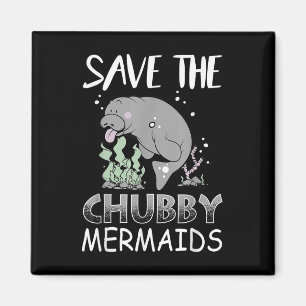 ManateEarth Day T Shirt Spara Knubbiget Sjöjungfru Magnet