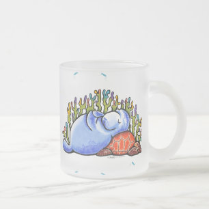 Manateehavssköldpaddan fiskar under havet frostad glasmugg