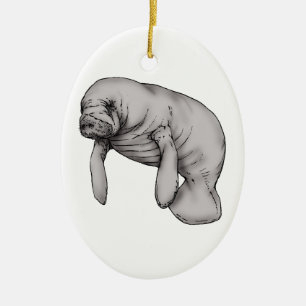 manateekonst julgransprydnad keramik