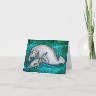 Manateemammor och valp Notecard Kort