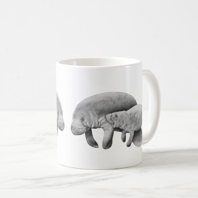 Manateemor med kalvmuggen kaffemugg (Framsida höger)