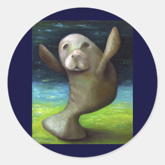 Manatees doft runt klistermärke