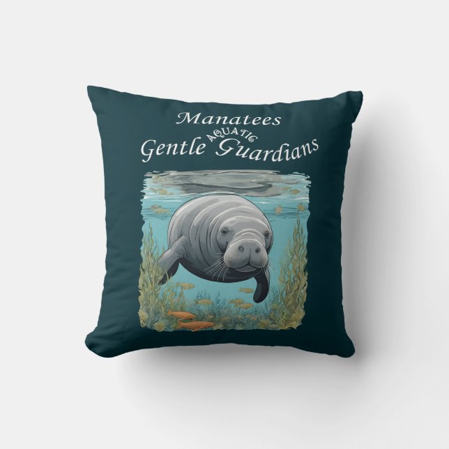 Manatees Gentle Aquatic Guardians Kudde (Framsida)