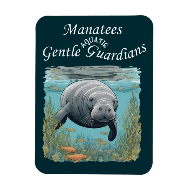 Manatees Gentle Aquatic Guardians Magnet (Vertikal)