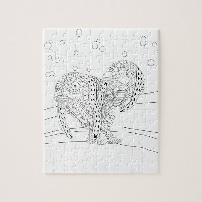 Manatees Vuxen Coloring Puzzle Pussel (Vertikal)