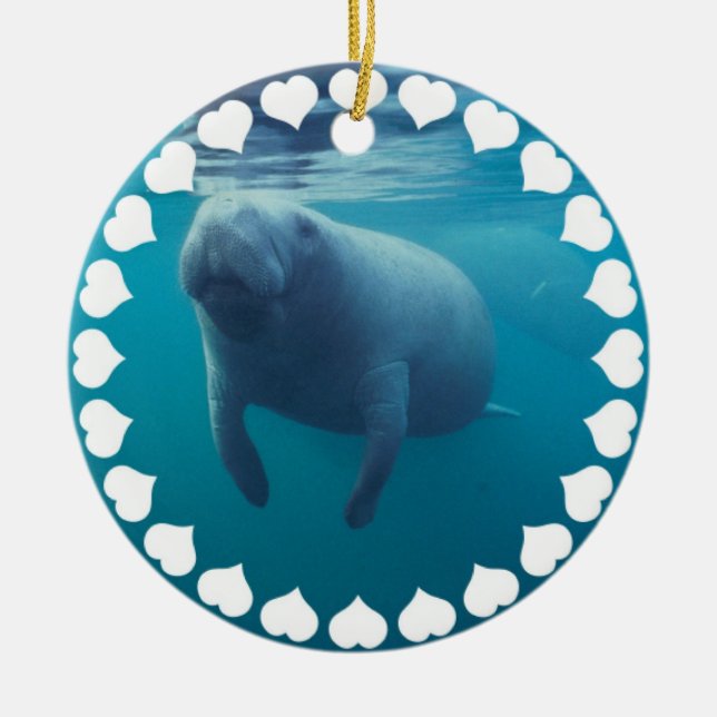 Manateesimningprydnad Julgransprydnad Keramik (Framsidan)