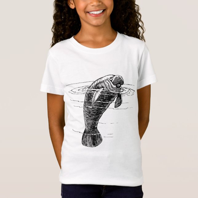 Manateg-flickskjorta T Shirt (Framsida)