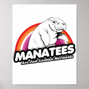 Manater är bara lesbiskens sjöjungfruar poster