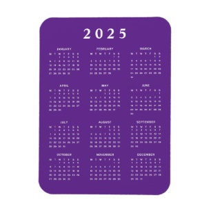 Månatlig 2025-kalender magnet