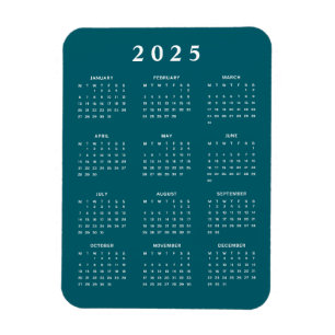Månatlig 2025-kalender magnet