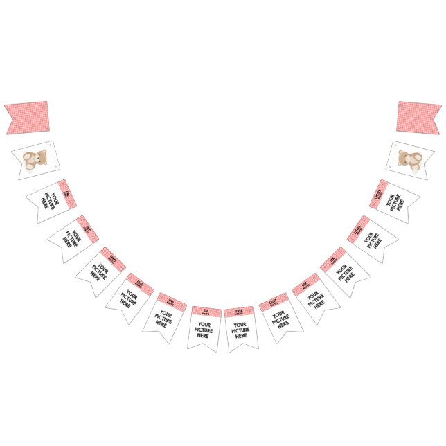 Månatlig bild-banderoll Nalle för första födelseda Vimplar (Alla)