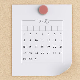 Månatlig Bullet Journal Calendar Habit Tracker Buj Stämpel
