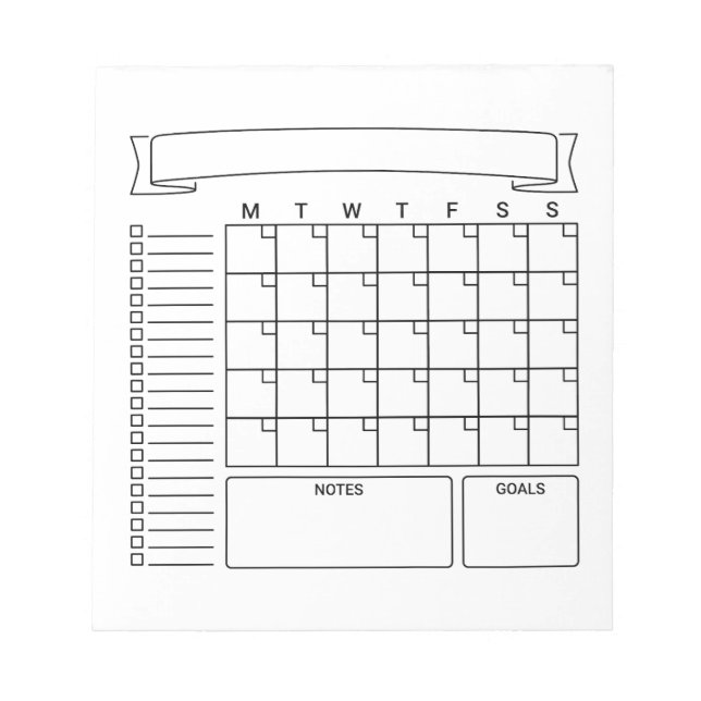 Månatlig Bullet Journal Planner Notepad Anteckningsblock (Framsida)