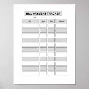 Månatlig faktura betalnings tracker  poster