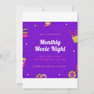 Månatlig filmkväll inbjudningar