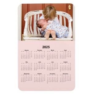 Månatlig fotomalender för 2025 Syskon Magnet