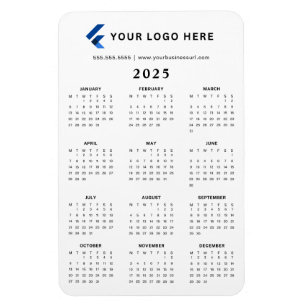 Månatlig Logotyp - minimalistisk 2025-kalender Magnet