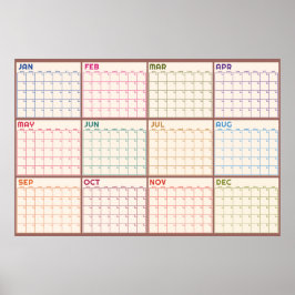 Månatlig odaterad beige blank planerarkalender poster