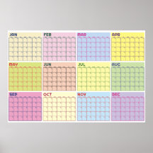 Månatlig odaterad färgrik tom planerarkalender