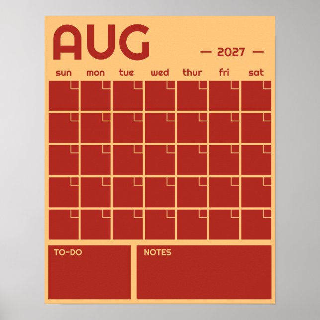 Månatlig odaterad fet färgglad väggkalender poster (Framsidan)