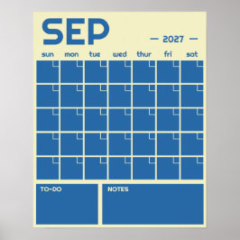 Månatlig odaterad fet färgglad väggkalender poster
