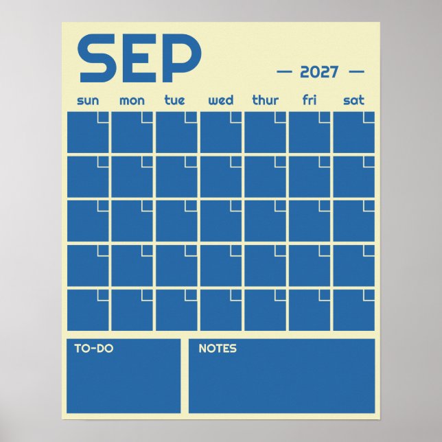 Månatlig odaterad fet färgglad väggkalender poster (Framsidan)