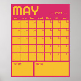 Månatlig Odaterad Fet Färgglad Väggkalender Poster