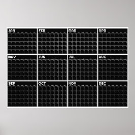 Månatlig odaterad minimalistisk väggplaneringskale poster