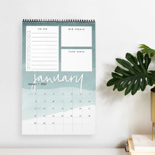 Månatlig planeringskalender för vattenfärg Ombre Kalender