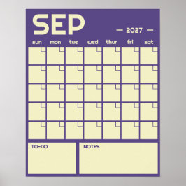 Månatlig stor odaterad livfull färg väggkalender poster