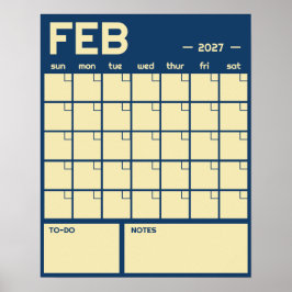 Månatlig stor odaterad livfull färg väggkalender poster