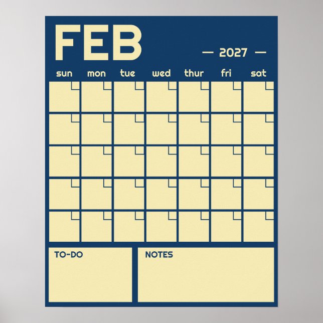 Månatlig stor odaterad livfull färg väggkalender poster (Framsidan)