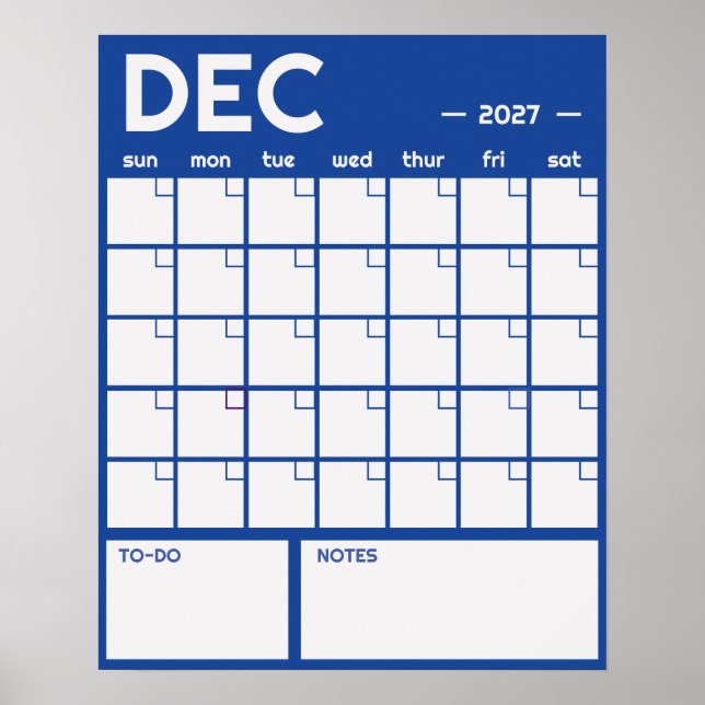 Månatlig stor odaterad livfull färgväggskalender poster (Framsidan)