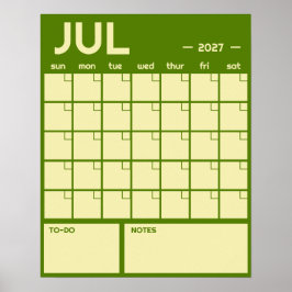 Månatlig stor odaterad livfull färgväggskalender poster