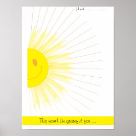 Månatlig Tacksamhet Mindfulness Solstrålar Poster
