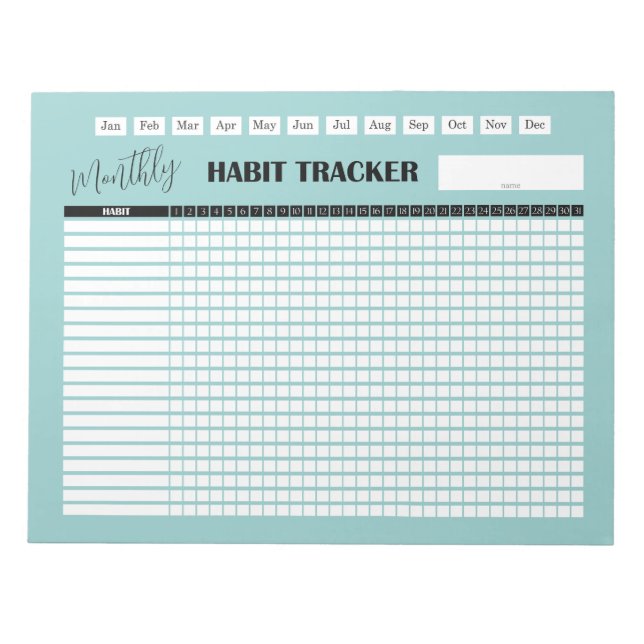 Månatlig vanespårare  anteckningsblock (Framsida)