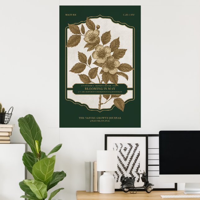 MÅNATLIGT BLOMMAT - KAN FÖDELSEFLOWER GIFT POSTER (Hemmakontoret)