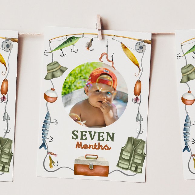 Månatligt fiskekort för foto inbjudningar (Skapare uppladdad)