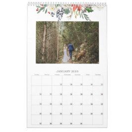månatligt foto för säsong vattenfärgsblomma kalender