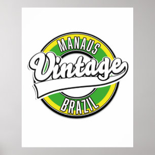 Manaus Brasil vintage logotyp Poster