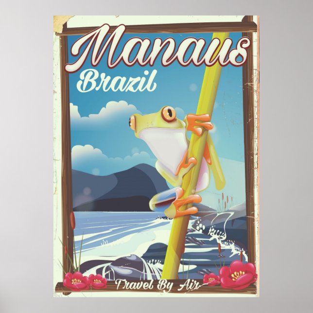 Manaus Brasil vintage resemalj Poster (Framsidan)