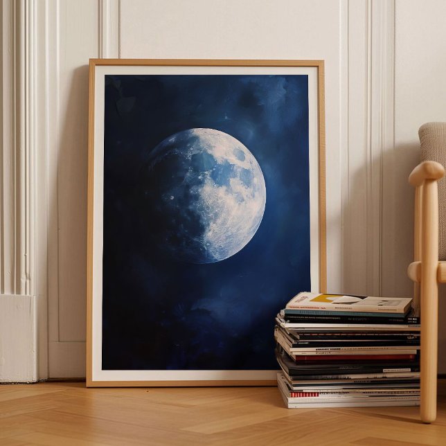 Månavtryck Månplanscher Månigt Natthimelsmåleri Ni Poster (Skapare uppladdad)