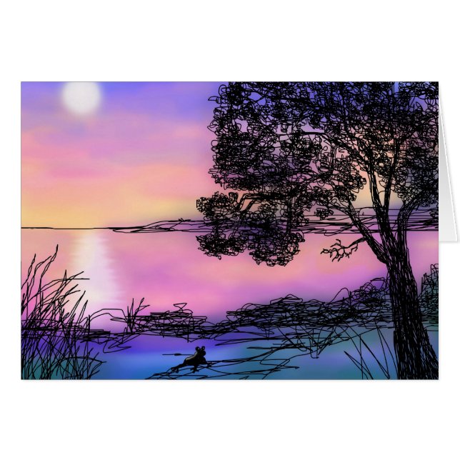 Månbad Hälsningskort (Framsidan Horizontal)