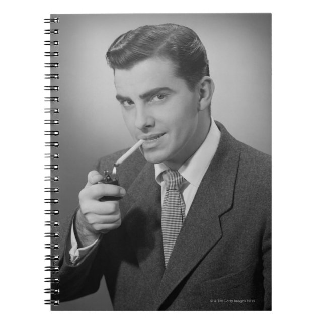 Manbelysningcigarett Anteckningsbok Med Spiral (Framsidan)