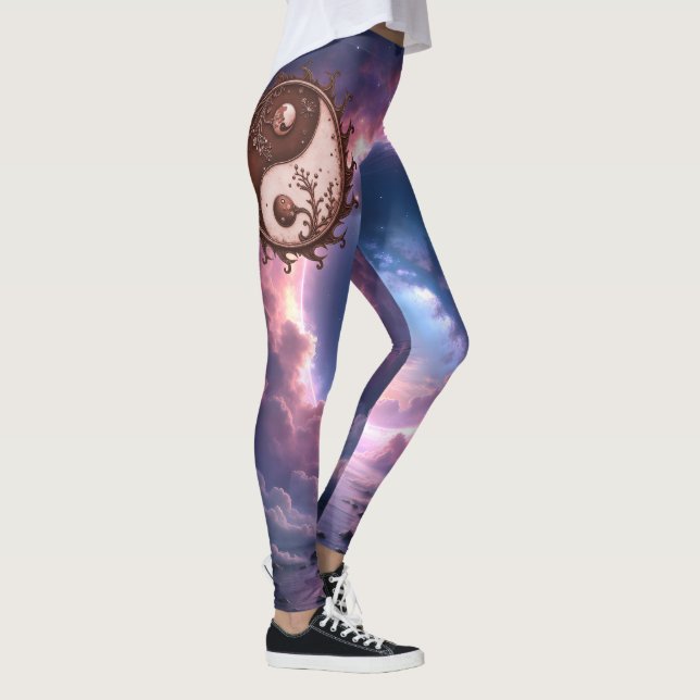 Månbelyst balans – Yin Yang av evigt ljus.  Leggings (Höger)
