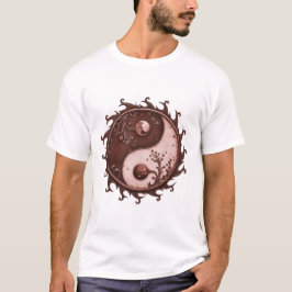 Månbelyst balans – Yin Yang av evigt ljus. T Shirt