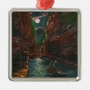 Månbelyst beskåda av flumen julgransprydnad metall