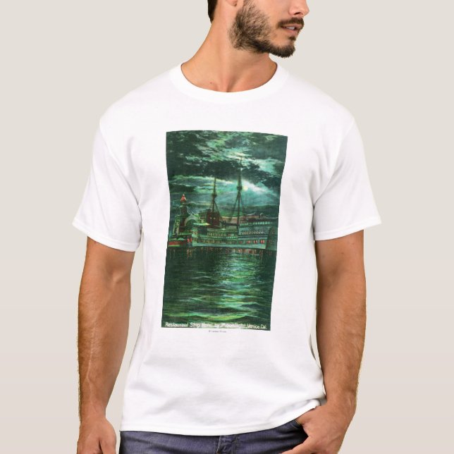 Månbelyst beskåda av restaurangfrakthotellet tee shirt (Framsida)