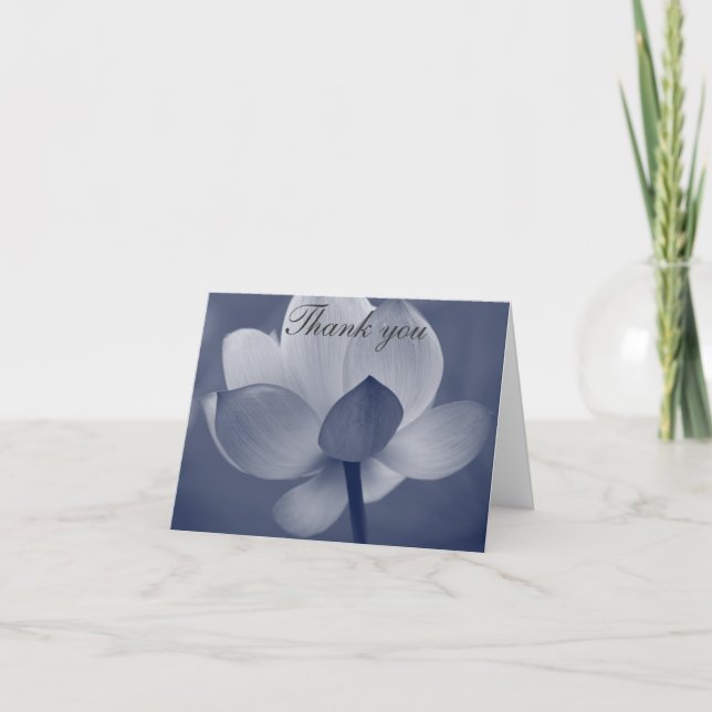 Månbelyst blommatackkort tack kort (Framsida)