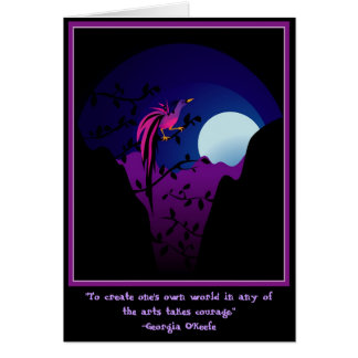 Månbelyst fågel av paradiset hälsningskort